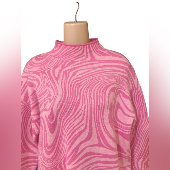 Gianni Bini GB Sweater Dress Pink Marble Swirl Long Sleeve NWT Size XL - Picture 3 of 11